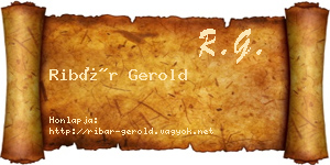 Ribár Gerold névjegykártya